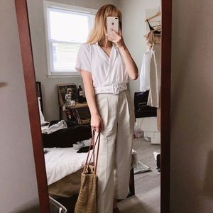 Belted Linen Blouse